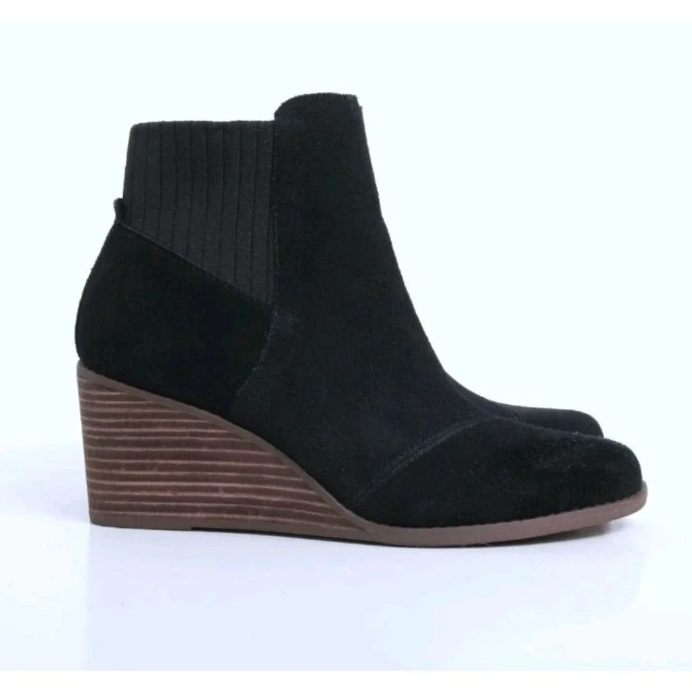 Toms Sadie Wedges Suede Boots Size‎ UK 7.5 New